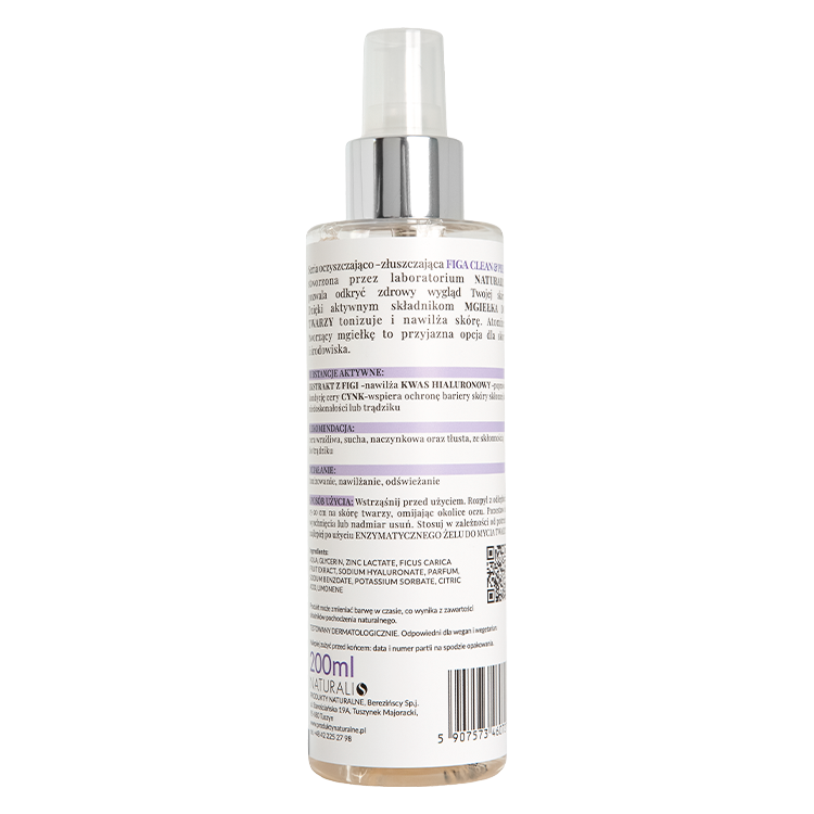 tonizująca mgiełka do twarzy NATURALIS FIGA Clean&Peel